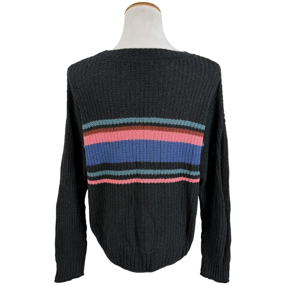 AE Cozy Relaxed Fit Striped Knit Sweater | Retro 90s Casual Soft Grunge Preppy - Picture 5 of 16
